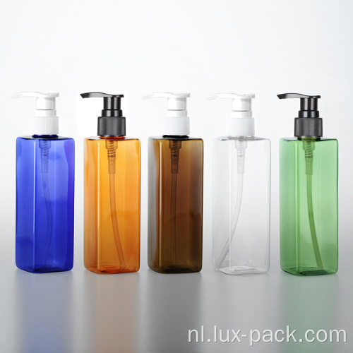 Lotion verpakking Pet Plastic Square -fles met pomp